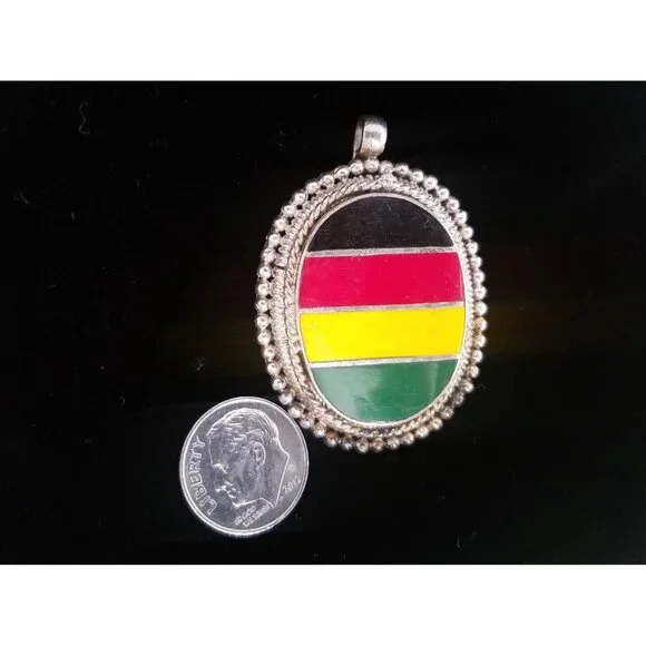 Last One! RASTA pendant charm reggae Bob Marley metal enamel Jamaica - Picture 2 of 8